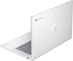 HP Chromebook 14a-nf0004sl, Intel N100, 4GB RAM LPDDR5, 64GB eMMC, Display 14" FHD IPS 300 Nits, Antiriflesso, Micro-edge, Grafica Intel UHD, 720p Privacy Cam TNR, ChromeOS, Argento