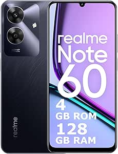 realme Note 60 Smartphone 4+128 GB, garanzia di fluidità ArmorShell di 48 mesi, fotocamera Super Clear da 32 MP, display Eye Comfort da 90 Hz, mini Capsule 2.0, batteria massiccia da 5000 mAh, nero