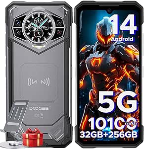 DOOGEE S200 5G Rugged Smartphone 32 GB+256 GB,10100 mAh,1.32"Rear Display, Dimensity 7050 Octa Core,100 MP+20 MP+2 MP,6.72”FHD 120 Hz, Android 14,Fingerprint ID/Face Unlock/NFC/WiFi6/GPS Grigio Scuro