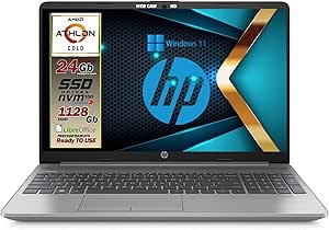 HP 255 G9 Silver Notebook Portatile, SSD M2 512GB, RAM DA 16GB, Display FullHD 15.6", Amd A9 Gold 3150U fino a 3,3 GHz, usb, webcam HD, Wi-Fi, Win11 Pro, Pronto All'uso, Gar. IT