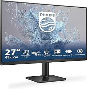 Philips 27E2N1100L - Monitor Full HD da 27 pollici, sincronizzazione immagine attiva (1920x1080, 100 Hz, 1x D-Sub, 1x HDMI 1.4) nero