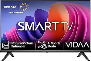 Hisense TV 32" HD Ready 32A4N, Smart TV VIDAA U7, Game Mode, Works with Alexa, Tuner DVB-T2/S2 HEVC 10, lativù, 32'', 2024 LED