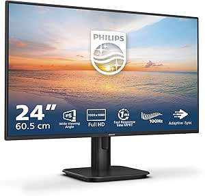 Philips 24E1N1100A Monitor 24" 100Hz Frameless IPS FHD (1920x1080), 1ms (MPRT), Altoparlanti integrati, VGA, HDMI, Attacco VESA, 2023, Nero, altoparlante integrato