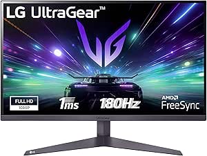 LG UltraGear 27GS50F Monitor Gaming 27" FHD (1920x1080), 180Hz, 1ms, AMD FreeSync, HDR 10, HDMI 1.4, DisplayPort 1.2, Uscita Cuffie, Flicker Safe, Nero