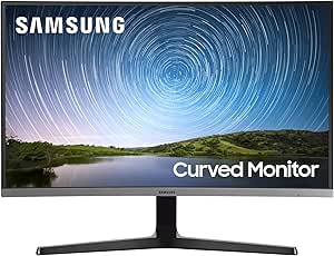 SAMSUNG Monitor CR50 (C27R502), Curvo (1800R), 27", 1920x1080 (Full HD), VA, 60 Hz, 4 ms, FreeSync, HDMI, D-Sub, Ingresso Audio, Flicker Free, Eye Saver Mode, Dark Blue Gray
