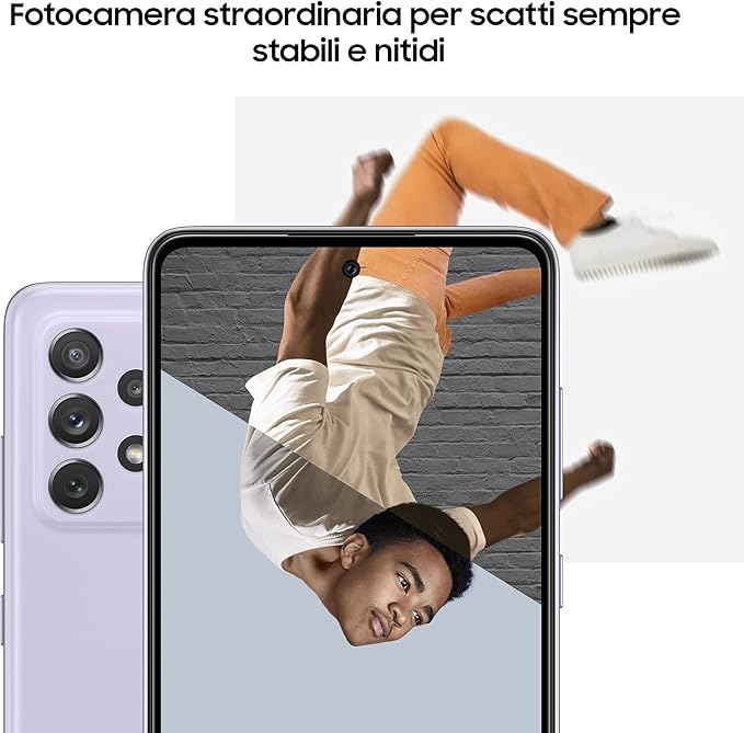 Samsung Galaxy A52 Smartphone, Display Infinity-O FHD+ da 6,5 pollici, 6 GB RAM e 128 GB di memoria interna espandibile, Batteria 4.500 mAh e ricarica Ultra-Rapida Black [Versione Italiana]