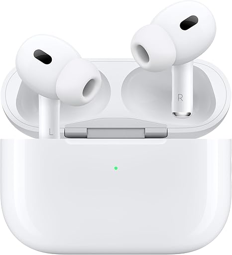 Apple AirPods Pro 2 Auricolari wireless, Auricolari Bluetooth, Cancellazione attiva del rumore, Funzione Apparecchio acustico, Trasparenza, Audio spaziale personalizzato, Alta fedeltà, Ricarica USB-C